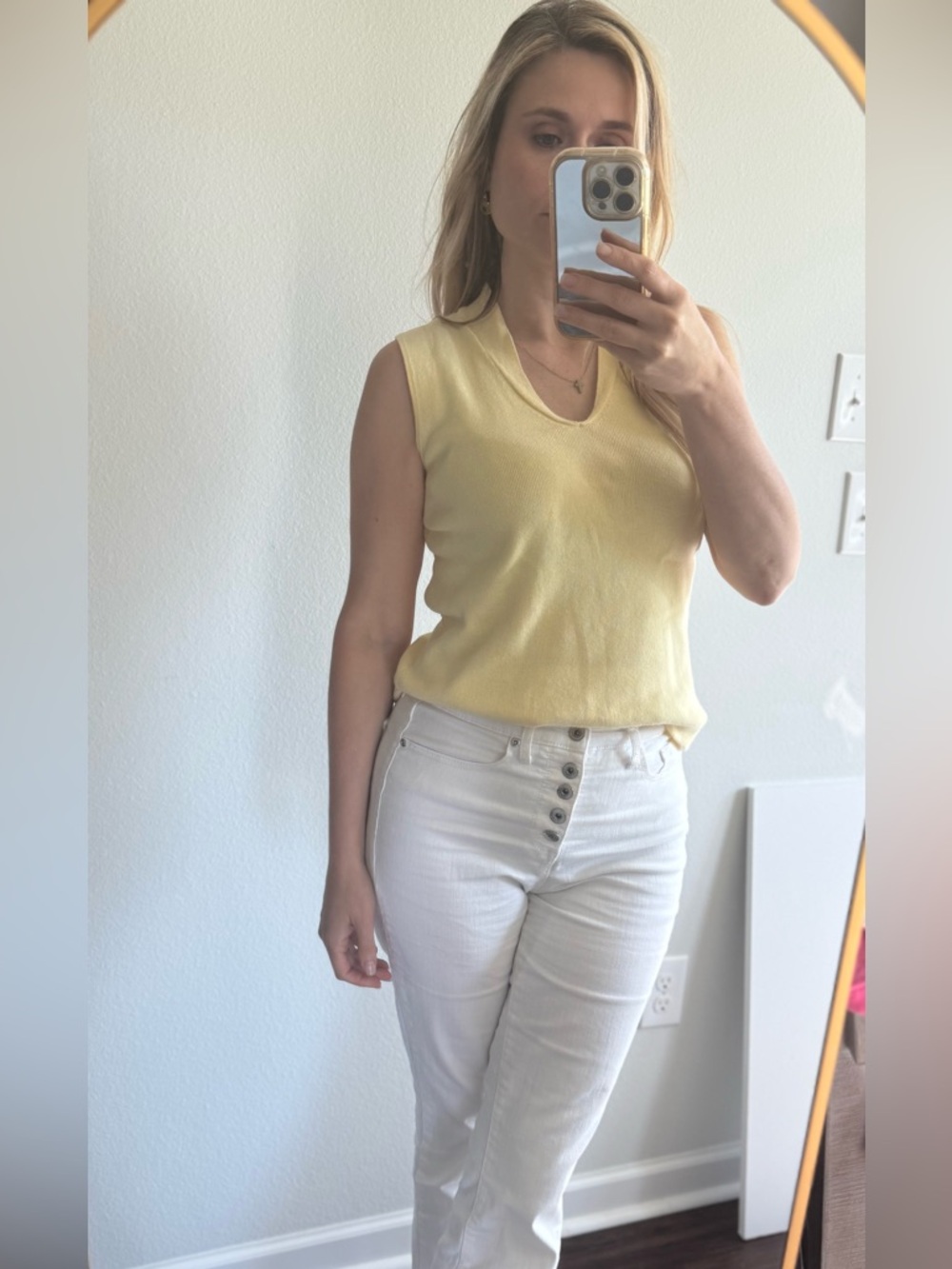 Classic Butter Yellow Sleeveless Top - Picture 9 of 9